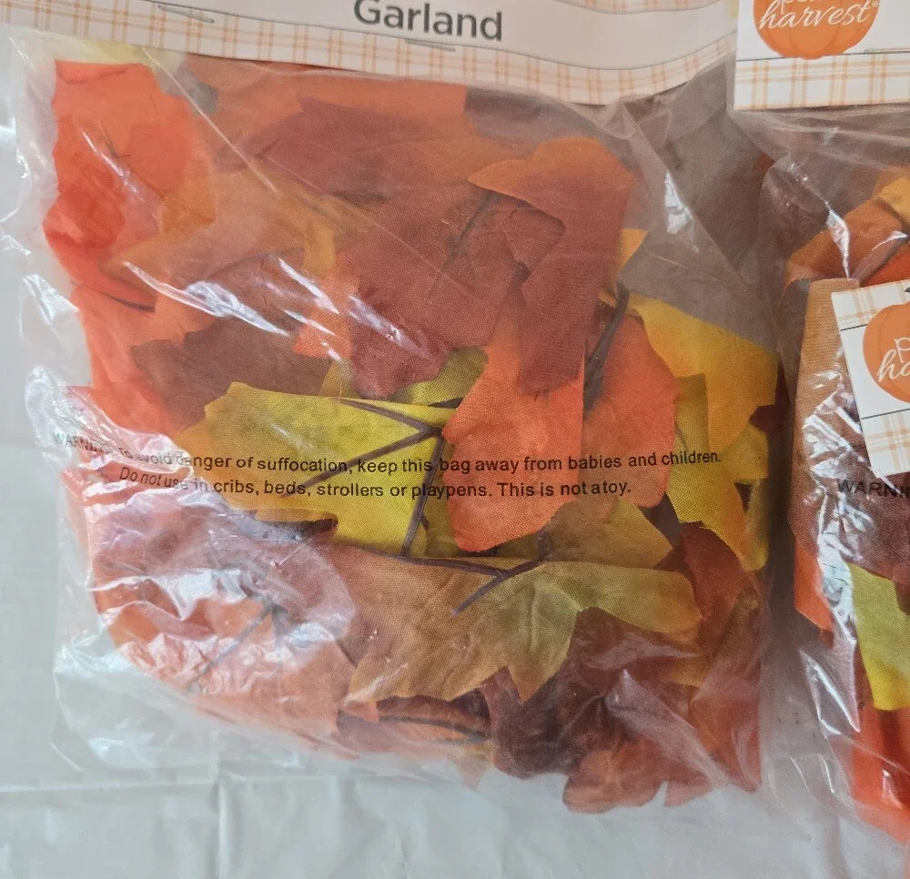 10-Pack Fall Leaf Garland Bundle | Autumn Harvest Thanksgiving Decor | NWT